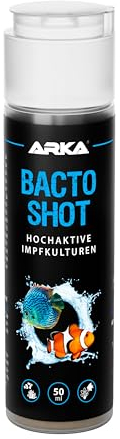 ARKA BACTO-Shot - 50 ml - Hochaktive lebende Impfkulturen für Meerwasser & Süßwasser Aquarium - inkl. natürlichen Filtermedien - zur Auffrischung & Verbesserung der Wasserbiologie & Wasserqualität