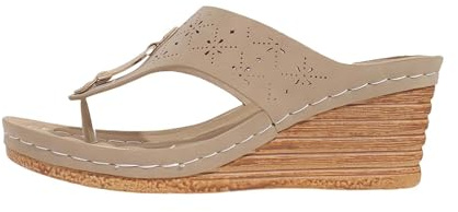 Sandalias para Mujer Tacón y Plataforma Antideslizante Cuña Estilo Romano Playa y Casa