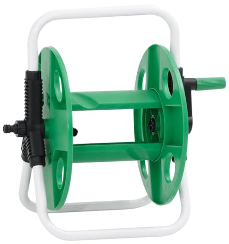 vidaXL Carrete de Rollo para Manguera de pie Acero Verde 45 m 1/2, portamanguera, enrollador de Manguera, Almacenamiento de Manguera, portamangueras