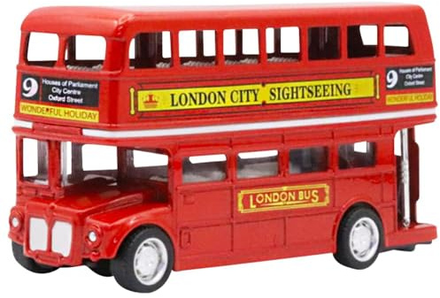 YGCHEN Bus à Impériale London Modèle en Alliage Rouge Miniature Jouet pour Enfants