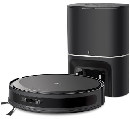 Tapo RV20 Max Plus 5300Pa Aspirazione Robot Aspirapolvere e Mop con Navigazione LiDAR MagSlim™, Design Ultra-Slim, Dock di Svuotamento Automatico, Pulizia intelligente personalizzabile e Controllo