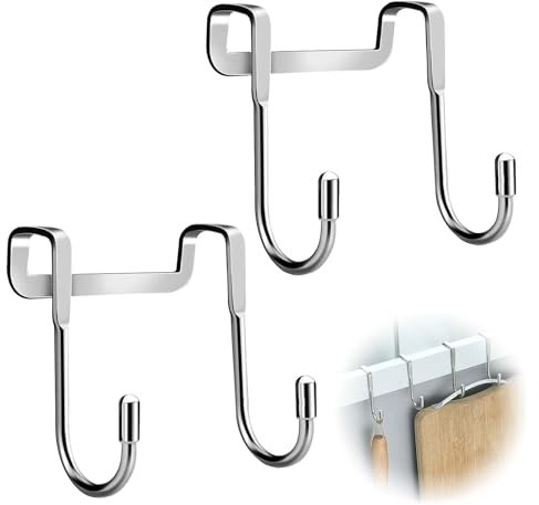 2 Stück Kleiderhaken Doppelhaken, S-Förmiger Türhaken Zum Einhängen für Küche, Badezimmer, Flur und Schlafzimmer