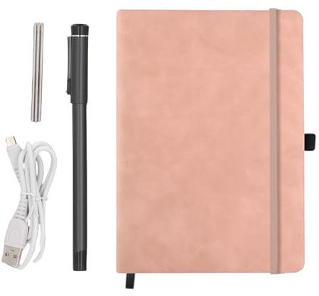 Jectse 3 In1 Digital Smart Pen, A5 Smartpen Notebook Set, Real Time Sync for Digitizing, Bluetooth 5.0 Paper Smart Writing Set, Convert to Text, OCR Technology,for IOS for Android (Pink)