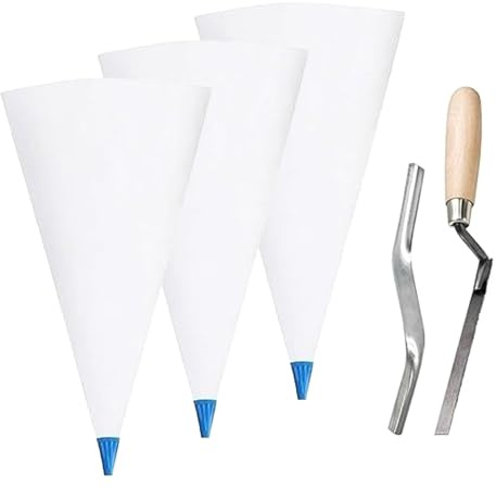 Sacchetti Tubazioni Sigillanti Malta Portatili Impostati Con Jointer In Mattoni E Puntatori Tuck Per L'installazione Piastrelle Muratura Muratura Sacchetti Costruzione