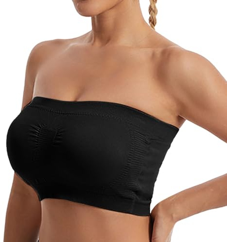 Soutien Gorge Bandeau Femme sans Bretelles Easywear Coupe Enveloppante Dessous Robe Coupe Enveloppante Maille Extensible pour Sport Doux Et Marche Confort Respirant Tissu Extensible Doux sous