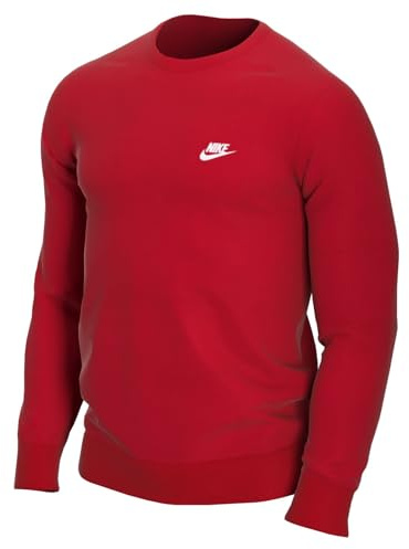 Nike Herren Long Sleeved T-Shirt M NSW Club CRW BB, University red/(White), 3XL, BV2662