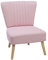 Fauteuil Scandinave en Tissu Rose avec Pieds en Bois et Rembourrage Épais pour Salon au Style Nordique Moderne Beliani