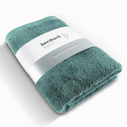 herzbach home Premium Badetuch 100 x 150 cm (ozeangrün) – Großes, weiches & saugstarkes Badehandtuch in Bester Qualität – 100% natürliche Baumwolle