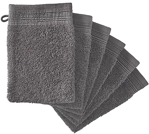 Adore Home 24 Pack 500GSM Cotton Wash Mitts Anthracite Grey 16x21cm | Soft Absorbent 100% Cotton Terry Towelling With Hanging Loop, Machine Washable For Face, Body, Shower, Bath And Spa Use