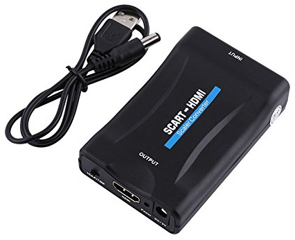 Audio Video Converter, Scart Till HDMI Converter, 720P 1080P Output Converter, Plug Play Audio Video Converter med USB-kabel