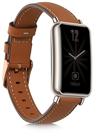 kwmobile Armband kompatibel mit Huawei Watch Fit mini - Echtleder Fitnesstracker Sportarmband Band