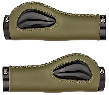 ANCLLO 1 Paio di Impugnatura per Bicicletta Assorbimento degli Urti Comodo Silicone Liquido Manico per Morsa da Montagna, Blocco Bilaterale Antiscivolo Modificato Mountain Bike-Verde Oliva