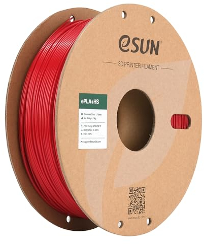 eSUN PLA+ Filament 1.75mm, PLA+HS Hochgeschwindigkeitsdruck 3D Drucker Filament Maßgenauigkeit +/- 0.03mm, 1KG Spule (2.2 LBS) Speedy PLA Plus Filament für High Speed Drucker,Feuerrot