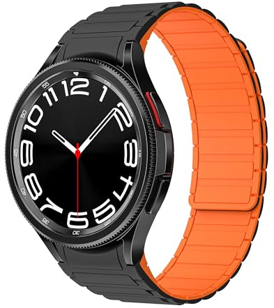 Galaxy Watch 7 armband, silikon, magnetband, sportarmband för Samsung Galaxy Watch 7/Watch 6/Watch 5 40 mm 44 mm/Galaxy Watch 5 Pro 45 mm/Galaxy Watch 6 Classic 43 mm 47 mm/Watch 4 Classic 42 mm 46 mm