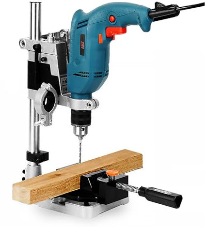 Support de Forage et Petite Machine à bois, Colonne de Support pour Perceuse, Support de Perceuse avec étau, Porte-Foret Réglable, Support de Perceuse d'établi Adapté à de Nombreux Modèles