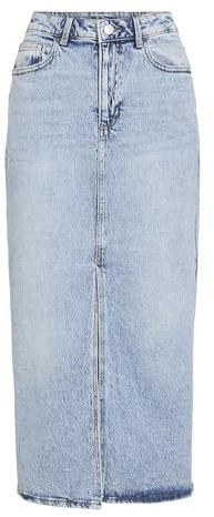 Vila dam Vijaf Hw Midi denim kjol Noos jeanskjol, blå, 42