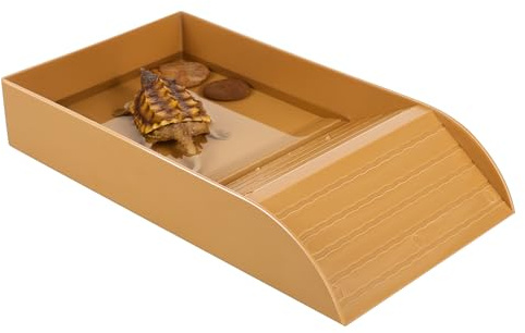 Happyyami Ciotola per Accessorio per Habitat Rettili Spaziosa e Stabile per Soleggiamento Facile per Acquari e Terrari Tartarughe e Rettili