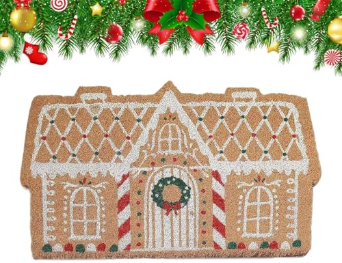 Kryddmatta för - 80 x 50 cm, juldörrmatta för inomhus och utomhus, kryddformad fleece entrédörrmatta | halkfri för entré, ljud