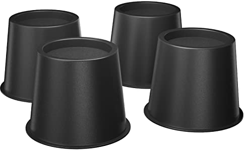 Uping Möbelerhöher Betterhöhung Möbelerhöhung Tischerhöher Elefantenfuß Bed Riser 8cm Höhe 4St schwarz
