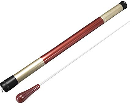 sourcing map Music Conductor Baton 38cm/15inch Length Red Resin Handle Music Conducting Baton with Baton Case