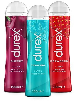 Durex - Lubricant - Cherry - Tingling - Strawberry (100ml), (Pack of 3)