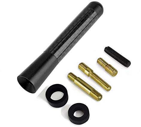 Carbon Faser Autoradio Antenne, Schwarz Aluminiumlegierung Autoantenne, Stubby Mini Antenne Mast