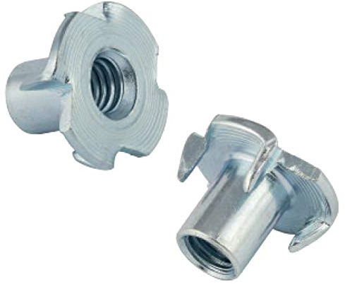 HEXATON Einschlagmuttern mit 4 Einschlagspitzen - M5 x 8 mm - 50 Stück - Verzinkter Stahl - Einpressmuttern mit metrischem Innengewinde für Holz & Kunststoff