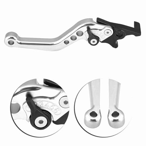 Qiilu Motorcycle Double Disc Brake Handle Levers, 1 Pair Universal CNC Aluminum Alloy Scooter Modification Lever(Silver) for Moped Brakes