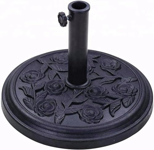 9Kg Cast Iron Effect Parasol Base Round Black Heavy Duty Weight Stand for Garden Outdoor Patio Banana Umbrella Holder