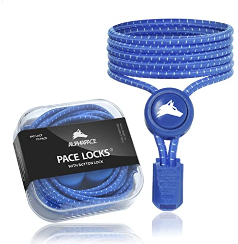 ALPHAPACE PACE LOCKS Button Lock Lacci delle Scarpe Elastici Autobloccanti 120cm, Lacci delle Scarpe Senza Nodi, Chiusura Facile, Chiusura Rapida per Scarpe da Sport, Bambini e Anziani