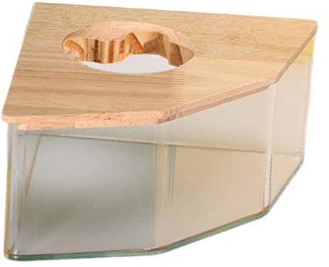 Milageto Hamster Badebox Badezimmer, Hamster Sandbad Behälter, Hamstertoilette, Acryl Transparentes Sandbad Hamsterbadewanne Hamsterbadehaus für Eichhörnchen Kaninchen Mäuse, Triangle L