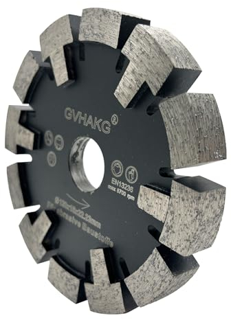 GVHAKG Diamant Frässcheibe 120mm,Räumscheibe für Abrasive Böden Estrich, Asphalt,Premium-Qualität Räumscheibe mit T-Schutzsegment(120x15x12x22,23mm)