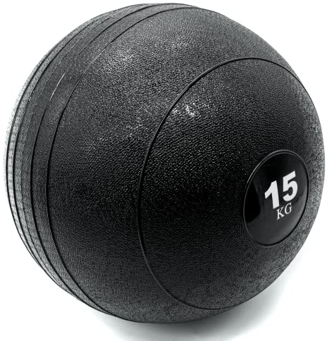 Hypefit Slam Ball Balón Medicinal 15 Kg, Bola de Peso Goma, Relleno de Arena, Lanzamientos sin Rebote, Entrenamiento Fuerza, Tonificación (15)
