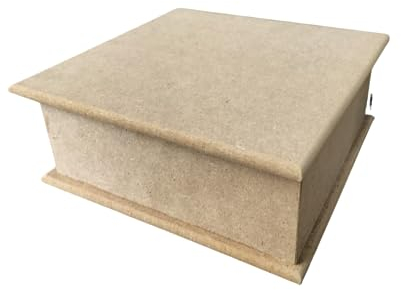 Generico Scatola PORTABUSTINE del tè, DA DECORARE, con 9 divisioni, LEGNO, 22x22 cm