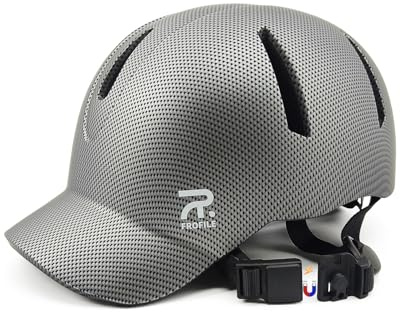 FROFILE Bike Helmet for Adult Men & Women - Magnetic Buckle, Baseball Cap Style Bicycle Helmet with Visor (22-24 in/ 56-61 cm, Carbon Fiber Pattern Gray)