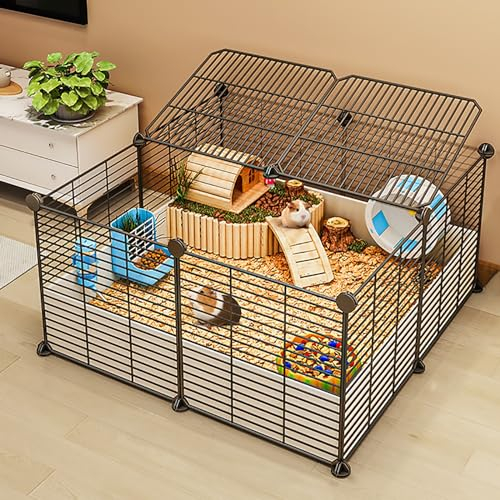Meerschweinchenkäfig für Drinnen und Draußen, Kleintier-Laufstall, Laufstall für Kleine Haustierhasen, Hamster, Extra Großer Platz (Size : 72x72x37cm)