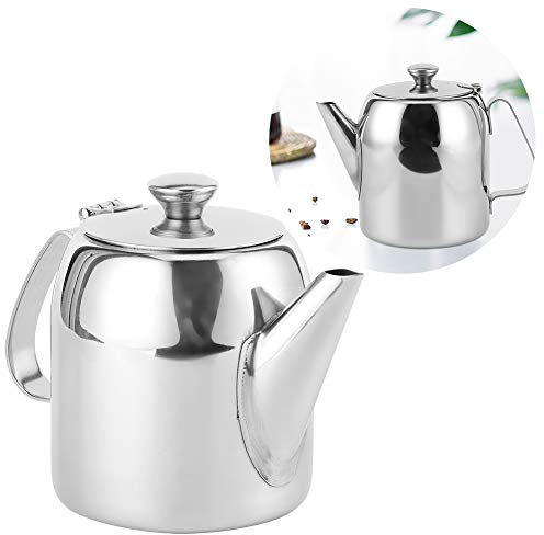 WPKD BLUEIY Stainless Steel Teapot Kettle,Stove Top Kettle,Coffee Pot,Home Office Silver Cold Short Spout Water Pot for Camping, Restaurant Kitchen (32 Ounces (About 850ML))
