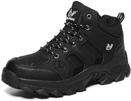 WOWEI Zapatillas de Senderismo Hombre Mujer Mid Zapatos de Senderismo Impermeable Montaña Zapatillas de Trekking Al Aire Libre Antideslizantes Escalada Sneakers (Wand-T10, 46EU)