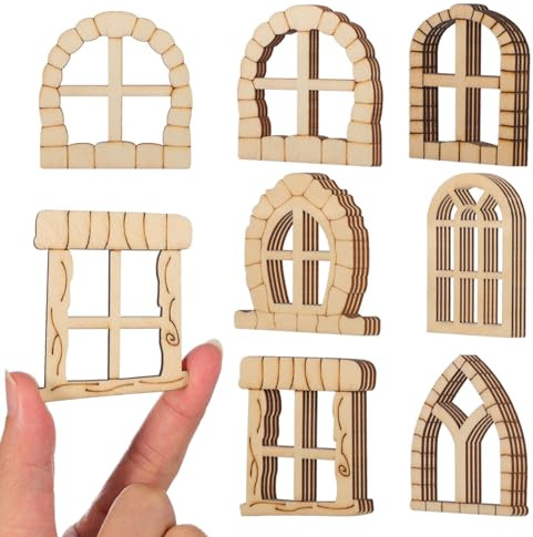 UPKOCH 25 Pièces Fenêtre Miniature En Bois Inachevé Accessoires Pour Maison De Poupée Et Bricolage Décoration Jardin Cour Et Balcon Ornement Créatif Pour Artisanat