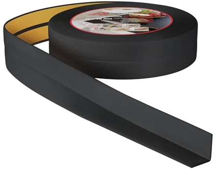 ProfiPVC Weichsockelleiste 30x30mm 5 Meter für Küche und Badezimmer, selbstklebende Abschlussleiste aus PVC, flexible Knickleiste - Fugendichtungsband, schwarz