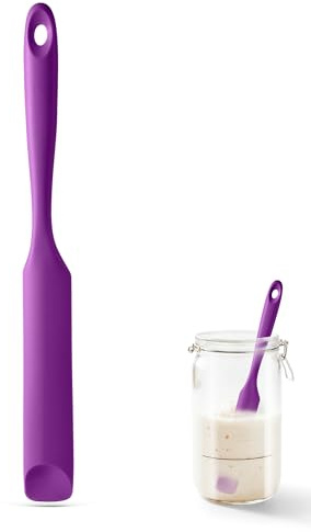 U-Taste Burkspatel, Liten Silikonspatel, Flexibel Skedformad Spets (Lila)