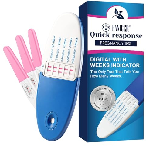4 Pezzi Test Di Gravidanza Stick, Test Gravidanza Precoce Risultato Rapido Lettura Visiva con Indicatore delle Settimane, Con 1 Stick Ovale Blu E 3 Stick Rosa per Uso Domestico
