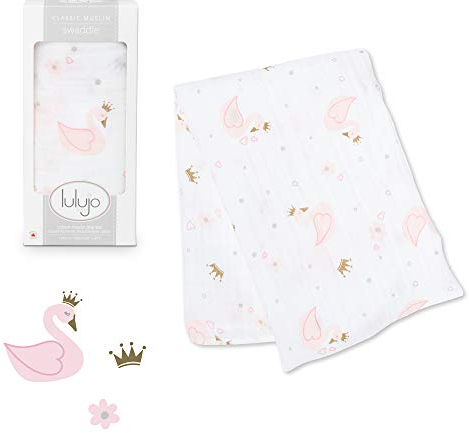 Lulujo Baby Musselin Puckdecke, Itsy Glitzy Swan