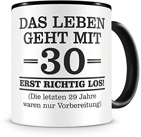 Samunshi® Tasse mit Spruch witzige Geschenke zum 30 Geburtstag Mann Frau Oma Opa Geburtstag Geschenkideen zum 30 Geburtstag schwarz