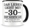 Samunshi® Tasse mit Spruch witzige Geschenke zum 30 Geburtstag Mann Frau Oma Opa Geburtstag Geschenkideen zum 30 Geburtstag schwarz