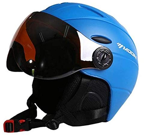 Heemtle 2-en-1 visière Ski Casque de Snowboard Masque de Neige Amovible Anti-buée Anti-UV écran Anti-UV intégré léger pour Homme/Femme (réglable: 55-58cm)