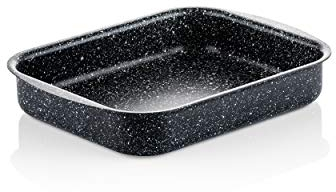 Westinghouse Black Marble Auflaufform/Bräter 25cm,3-lagige Marmor-Antihaftbeschichtung, aus geschmiedetem Aluminium,Backofenfest,Handgerecht geformte Griffe, Spülmaschinenfest,schwarz(WCBA0009001MBB)