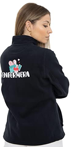 WEARK Forro Polar Enfermera Sudadera Bordado Bolsillos y Cremallera Colores Suave Mujer Personalizable