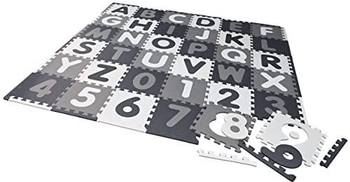 KNORRTOYS.COM 21021 Puzzlematte-Alphabet + Zahlen grau-weiß