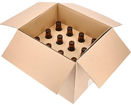 Browin 631434 Bierflasche 0,5 L – Karton von 12 St., Braunes Glas, Ideal für Bier, Cidre und kohlensäurehaltige Getränke